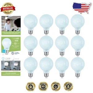 12-Pack Eco-Friendly Dimmable G25 LED Bulbs, Daylight Quality - 5000K Brightness - Picture 1 of 8
