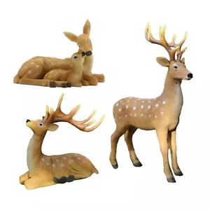 Garden Deer Sculpture, Deer Decoration, Waterproof Mini Cute Animal Statue for - Picture 1 of 10
