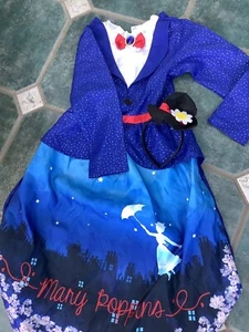 Mary Poppins Vestido de fantasía Edad 7/8 con peinado Tesco Día Mundial del Libro - Imagen 1 de 7