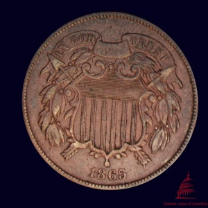 1865 Two-Cent piece 2 Cents - Picture 1 of 2