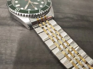 22 mm 7 Glieder Armband Edelstahlarmband Silber Gold für Casio Duro MDV106 - Bild 1 von 6