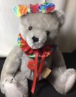 MULTICOLORED SWIRL CLOWN COLLAR AND HAIRBOW HANDCRAFTED TEDDY BEAR CLOTHES