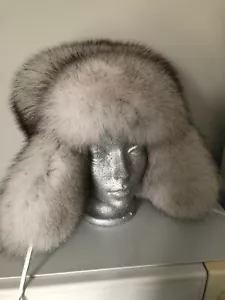 MEN Norwegian Fox FUR RUSSIAN CHAPKA TRAPPER HAT FULL FUR Sz. 23.5’’ L 19-119 - Picture 1 of 6