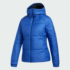 Adidas Bts Damen Winter Schnee Jacke mit Kapuze Blau (Größe M, L)