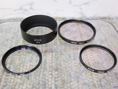 Set of 2 Hoya Screw-In Filter Skylight (1B) 49/62mm, Lens Hood 49-52 Md in Japan - Image 1 of 4