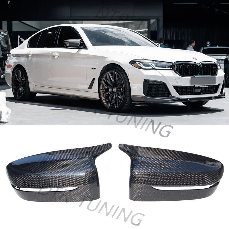 Cubiertas de tapa de espejo retrovisor estilo M5 de fibra de carbono para BMW Serie 5 G30 G31 2018-2024 Foto 1 de 4