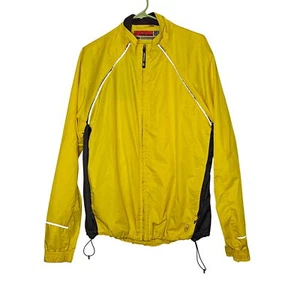 Novara Yellow Cycling Jacket XL Reflective Strips Zip Pouch Removable Sleeves - Picture 1 of 11