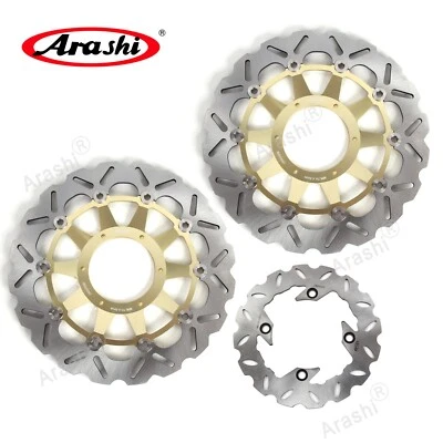 GOLD Front & Rear Brake Disc Rotor Fit Honda VTR SP1 RC51 1000 2000 2001 VTR1000 - Image 1 of 4