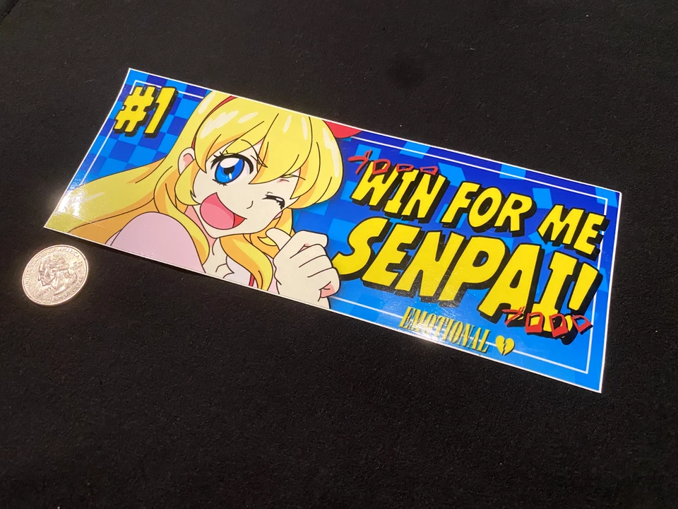 ANIME GIRL WAIFU WIN FOR ME SENPAI PEGATINA CALCOMANÍA EMOCIONAL BOFETADA DERIVA JDM Foto 1 de 1