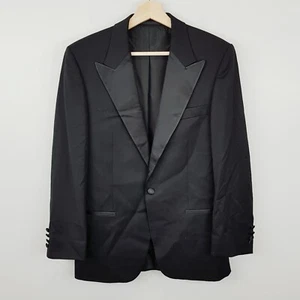 HUGO BOSS Mens UK 46 or US 36 Black Cary/Grant Wool Tuxedo Suit Blazer Jacket - Picture 1 of 9