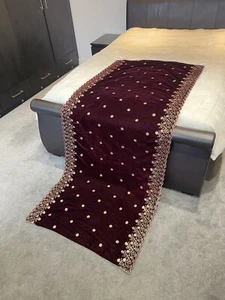 Mantón de terciopelo bordado granate | Mantón de novia | Mantón de boda | Regalo de boda - Imagen 1 de 7
