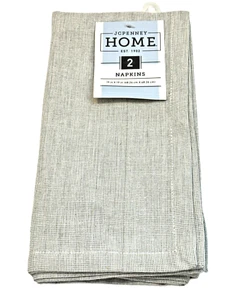 J. C. Penney Home Napkin Pair (2) Light Gray 19" x 19" 100% Cotton - Picture 1 of 5