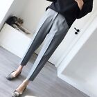 Casual Office Lady Suit Pants Straight Fit Women Ankle Length Trousers