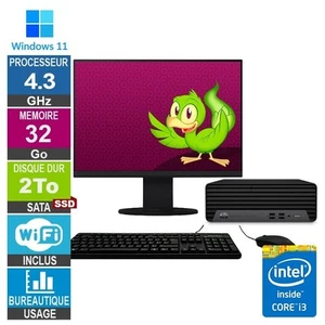 HP ProDesk 400 G7 SFF i3-10100 4.30GHz 32Go/2To SSD Wifi W11 + Ecran 27 - Photo 1/1
