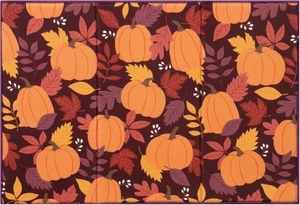 Printed Microfiber Reversible Drying Mat (14"x21") FALL, LEAVES & PUMPKINS, Ritz - Picture 1 of 12
