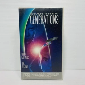 Star Trek Generations - VHS 1995 Ciencia Ficción - En muy buen estado - Envío rápido gratuito en Australia - Imagen 1 de 8