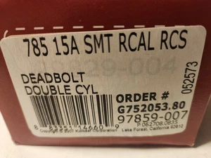 Kwikset 785 15A SMT RCAL RCS Catenaccio Doppio Cilindro G752053.80 96859-007-Nuovo con scatola - Foto 1 di 2