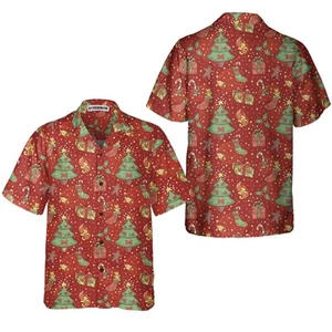 Christmas Pattern With Confetti Hawaiian Shirt Festive Christmas Hawaiian Shirt - Picture 1 of 5