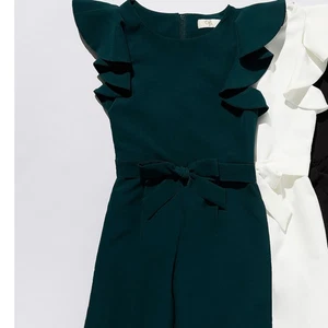 GB Big Girls SZ 14 Ruffle-Sleeve Jumpsuit. Christmas Green - Picture 1 of 8