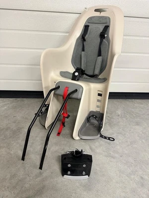 Seggiolino bici posteriore da portapacchi Panna Grigio decathlon - Immagine 1 di 3