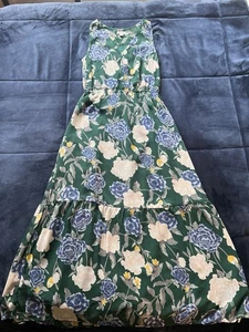 Merona Damen A-Linie ärmellos Pullover Kleid grün/bunt geblümt Gr. S Small - Bild 1 von 6