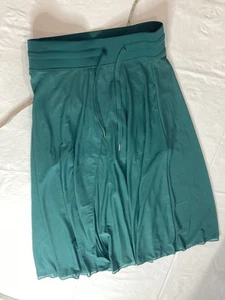 HALARA High Waisted Drawstring Contrast Mesh 2-in-1 Flowy Midi Flare Skirt S - Picture 1 of 12