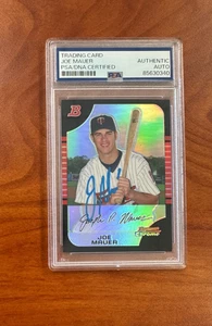 Joe Mauer Signed Autographed Bowman Chrome Refractor Card PSA/DNA COA Twins HOF - Picture 1 of 2
