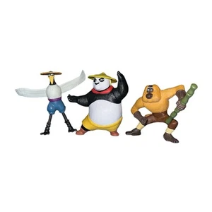 3 Figure Kung Fu Panda McDonald's Master Crane Monkey Burger King Panda - Foto 1 di 4