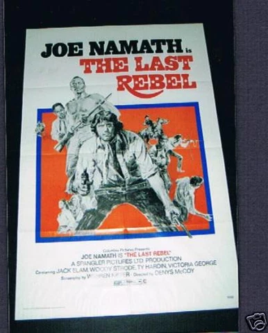 1971 Joe Namath movie poster " The Last Rebel " NY Jets Cover