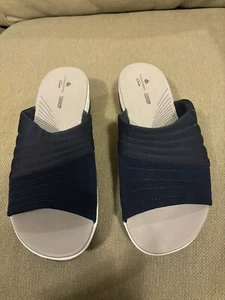 Clarks Women’s Cloudsteppers 9M Slide On Sandals Navy - Picture 1 of 7