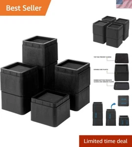 Heavy-Duty 3-Inch Stackable Bed Risers for Enhanced Storage & Accessibility - Picture 1 of 9