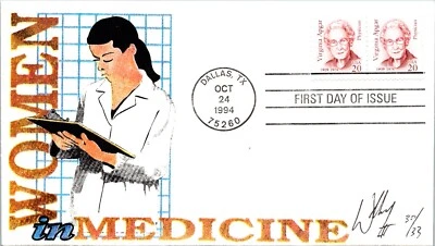 FDC 1994 SC #2179 Women In Medicine - Dallas, TX - Pair - F76037 - Image 1 of 2