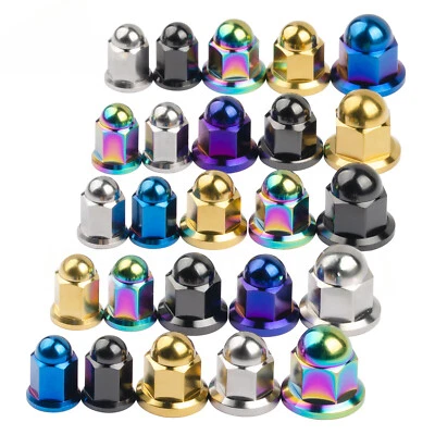 M6 M8 M10 Titanium Nut Hex Cap Screw Dome Head Nuts Ti Fastener Anodized Color - Image 1 of 4