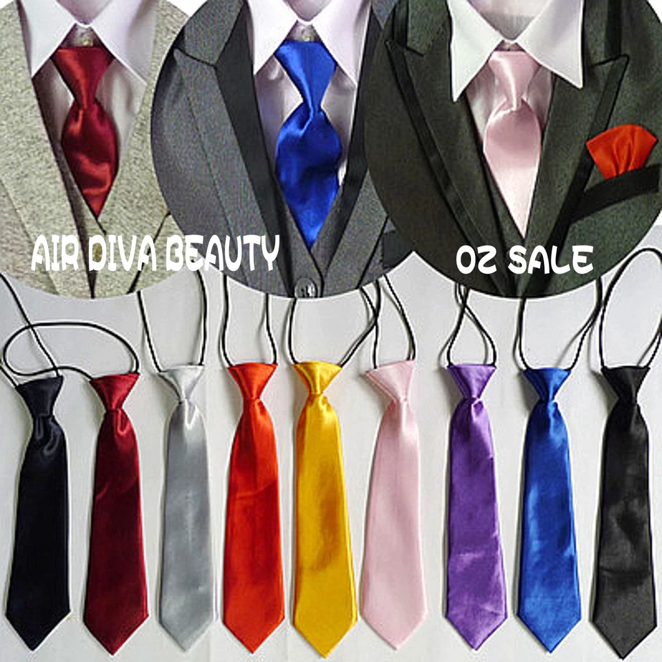 1PC Boys Kids Children String Wedding Party Satin Solid Formal Casual Neck Tie - image 1 of 1