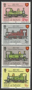 ISLE OF MAN 1973 STEAM RAILWAY CENTENARY TRAINS 4v MNH - Picture 1 of 1