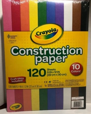 Crayola строительная бумага 120 листов 10 цветов новый  - Изображение 1 из 2