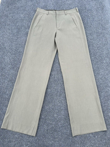 GUCCI Pantalone donna lana vestito pantalone tasche grigio scuro taglia IT 44 US 8
