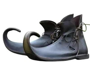 Poulaines Shoes Leather Shoes with Curved Point Renaissance Shoes, LARP - Picture 1 of 4