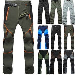 Mens Soft Shell Outdoor Hiking Trousers Tactical Cargo Combat Casual Work Pants