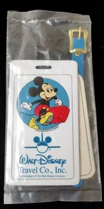 Walt Disney Travel Co Mickey Mouse Vintage Luggage Tag 1987 Sealed - Picture 1 of 2