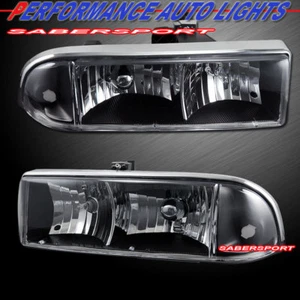 Par de faros de carcasa negros transparentes Euro para Chevy Blazer S10 1998-2004 - Imagen 1 de 2