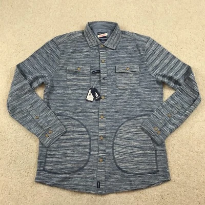 Johnnie O Shacket Para Hombre Medio Azul Nuevo Manga Larga Con Botones Foto 1 de 4