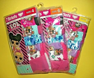 LOL Surprise Girls 7-Pack Briefs Choose Size 4, 6, 8 Soft Breathable Cotton New - Picture 1 of 7