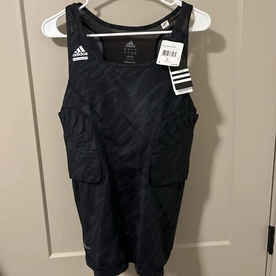 Mujer Adidas Pad Tank GFX Techfit Compresión Climalite Acolchado Negro Grande Nuevo Foto 1 de 4