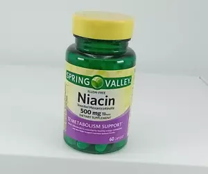 Spring Valley Niacin Metabolism Support 500 Mg Dietary supplement EXP-07/28 - Picture 1 of 4