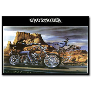 Ghost Rider David Mann Motorcycle Art Silk Poster Print 12x18 inch