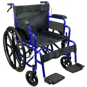 Lightweight Folding Wheelchair attendant brakes Self Propelled Mag Wheels NEW - Picture 1 of 17