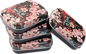 Small Metal Portable Storage Box, Mini Rectangle Empty Hinged Tins with Lid, Hom - Picture 1 of 5