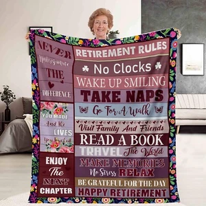 Retirement Blanket, Teacher Retirement Gifts for Women Retired Gift for Coworker - Picture 1 of 12