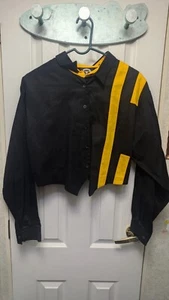 Vintage Asphalt Cowgirl Cropped Moto Schwarz Gelb Cropped Western Bluse L - Bild 1 von 5